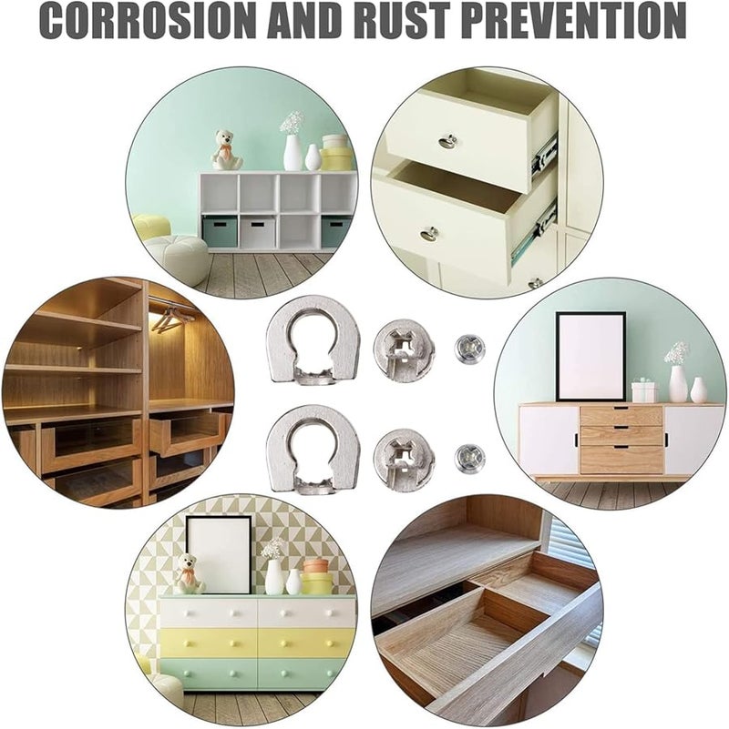 10 قطعة من موصلات الأثاث اللامركزية، دبابيس الرف، مثبتات الخزانة، براغي، صواميل، ملحقات - Image 4