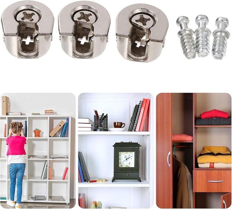 10 قطعة من موصلات الأثاث اللامركزية، دبابيس الرف، مثبتات الخزانة، براغي، صواميل، ملحقات - Image 3