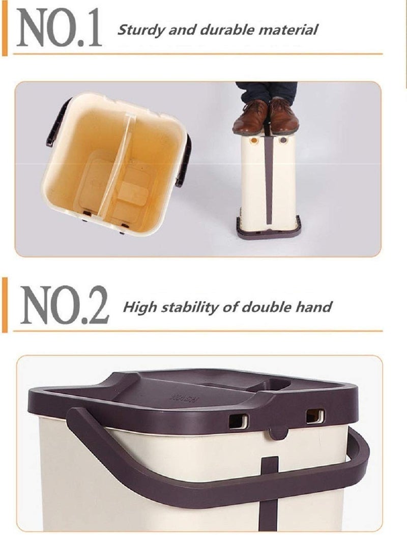 Ngel 2 in 1 Self Clean Wash Dry HandsFree Magic Flat Spin Fiber Mop 41 x 23 x 32 cm - Image 3