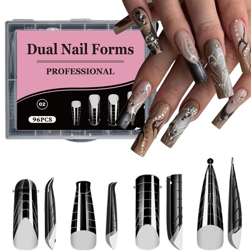Nail Art Mold: 96 Pcs Transparent Size 04 Scale Design - Precise Efficient Quick Extension Tips for Professional Nail Artists & Home Nail Art Enthusiasts - Image 5