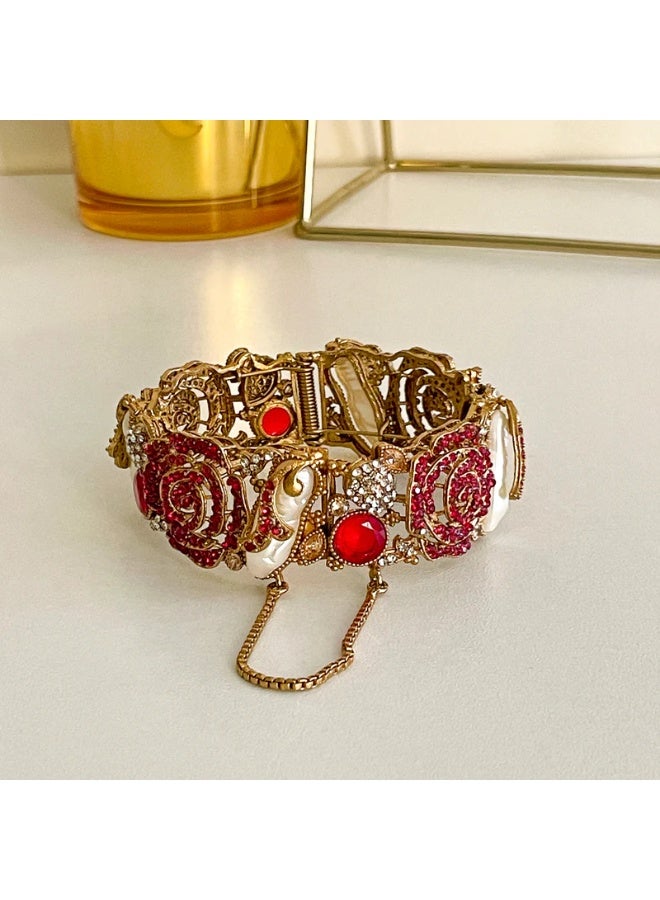 لا لويور سوار كانجان-إي-سيتاري روز كوارتز راديانس – سوار أنيق من الكريستال والأحجار للنساء - Image 1