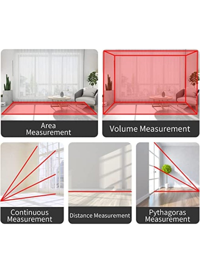 DMG TECH Laser Distance Meter, 50M/165ft Portable Handheld Digital Laser Range Finder, M/in/Ft Unit Switching, Backlit LCD Display, Measure Distance, Pythagorean, Area and Volume - Image 5