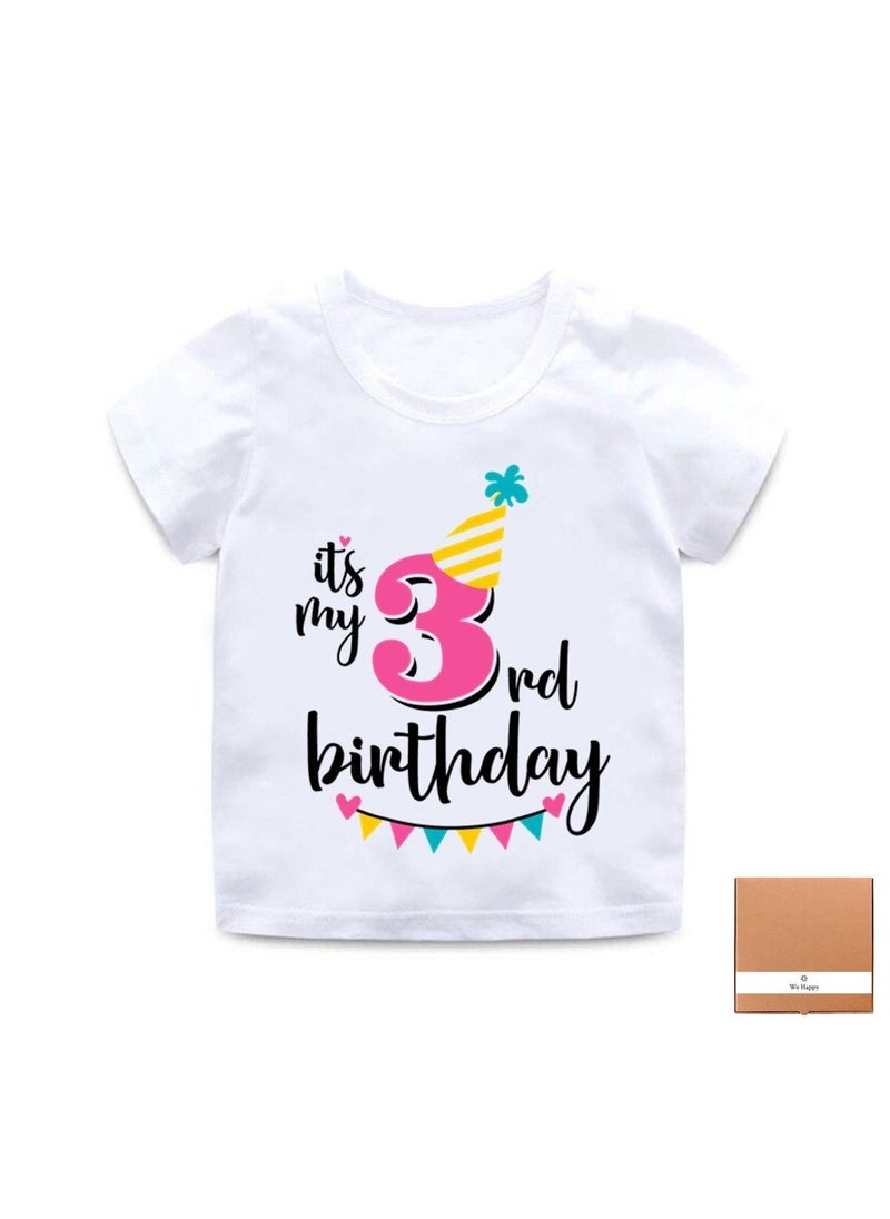 We Happy - It's My 3rd Birthday Printed Kids Lovely Cotton T-Shirt - Image 1