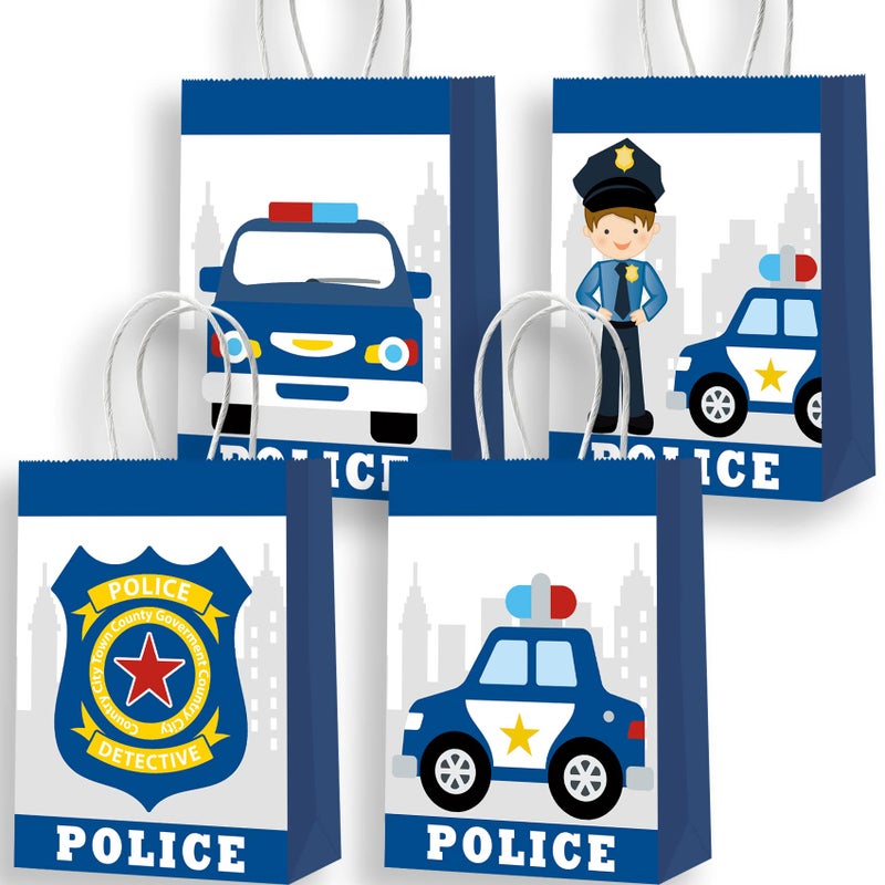 16pcs Police Decorations Police Gift Bags Favors for Kids Policeman Party Supplies