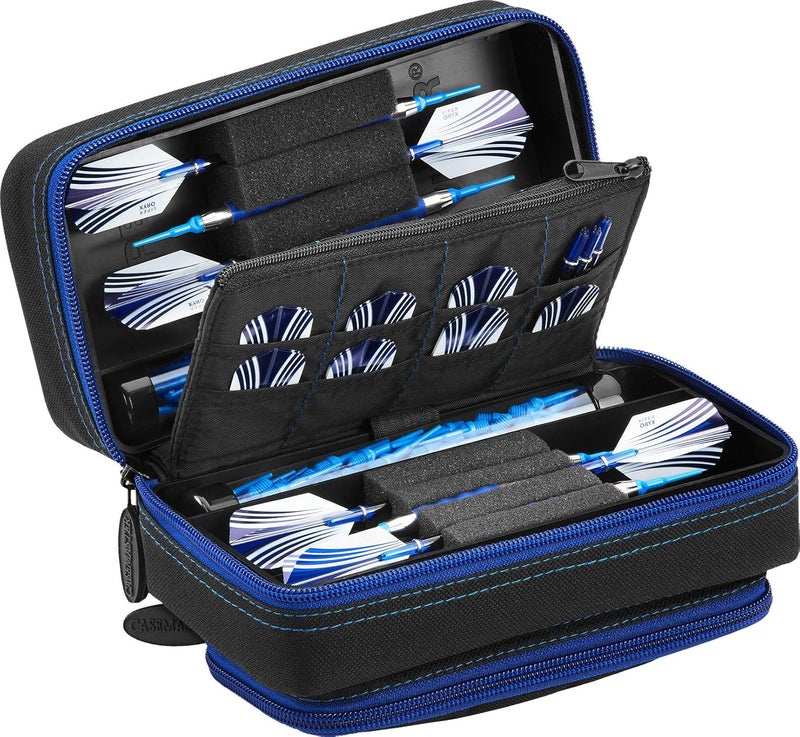 CASEMASTER Plazma Pro, 6 Dart Case for Soft and Steel Tip Darts, Features Large Front Mobile Device Pocket, Built-In Storage Tubes and Pockets for Flights, Tips, Shafts, and Personal Items - Image 1
