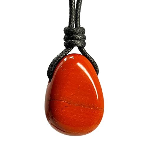 Luck Strings Handcrafted Chakra Necklace Crystal Gemstone Energy Pendant for Both Men Women Amulet for Spiritual Balance Red Jasper - Image 1