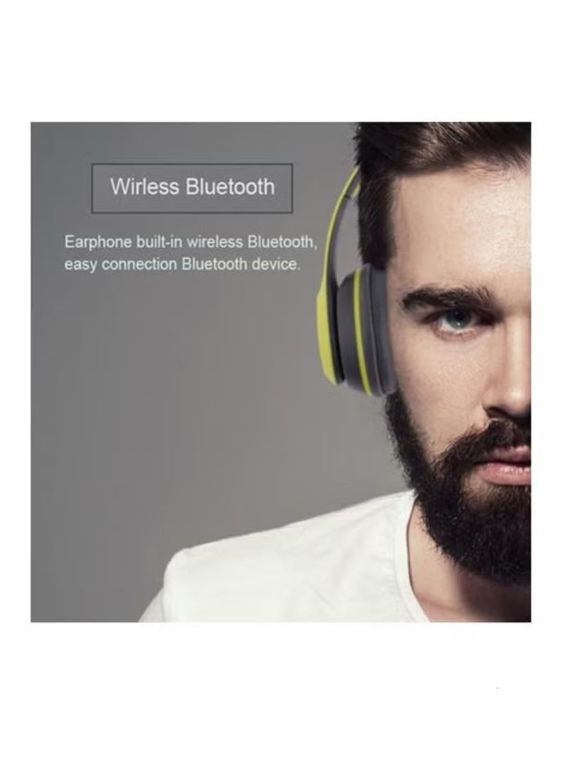 P47 Wireless Over-Ear Headphones with Microphone, Black - Image 2