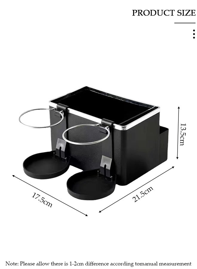 DUNISO Multifunctional Car Tissue Box Holder Water Cup Holder Large Capacity Car Storage Box Car Armrest Storage Box - Image 2
