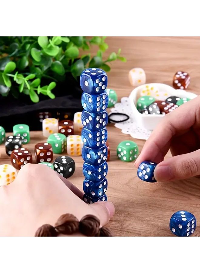 10Pcs Blue And Purple Pearl Pattern Dice 16MM Game Accessories - Image 2