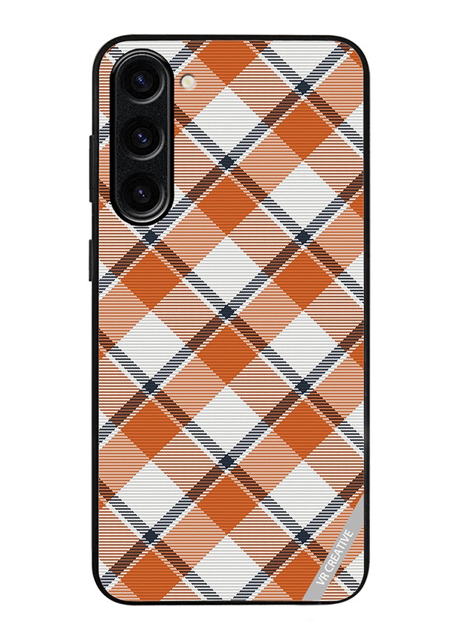 VR CREATIVE Protective Case Cover For Samsung Galaxy S24 Check Texture Design Multicolour - Image 1