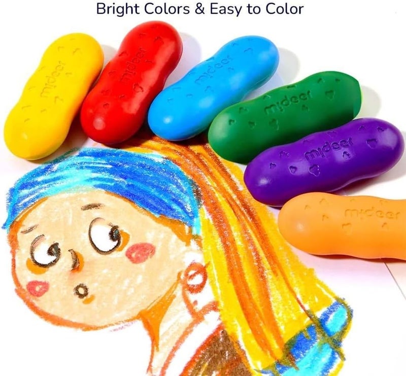 Mideer Peace Crayons Set for Kids, Non-Toxic Jumbo Coloring Fun with Palm Grip, Perfect Art Tools for Boys and Girls, Best Toddler Gift Idea, Beeswax Washable Crayons for Ages 3+ - Image 5