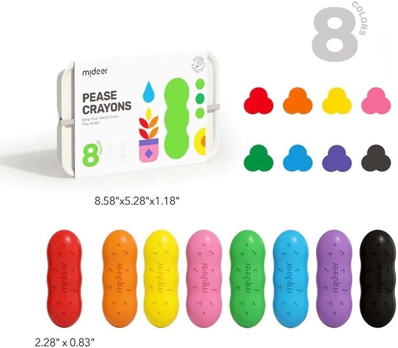 Mideer Peace Crayons Set for Kids, Non-Toxic Jumbo Coloring Fun with Palm Grip, Perfect Art Tools for Boys and Girls, Best Toddler Gift Idea, Beeswax Washable Crayons for Ages 3+ - Image 2