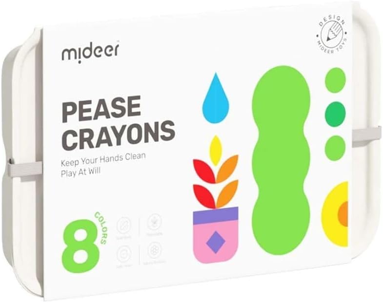 Mideer Peace Crayons Set for Kids, Non-Toxic Jumbo Coloring Fun with Palm Grip, Perfect Art Tools for Boys and Girls, Best Toddler Gift Idea, Beeswax Washable Crayons for Ages 3+ - Image 1