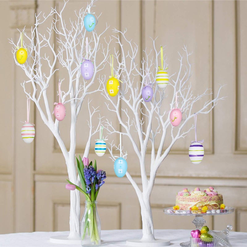 Yunfan 12Pcs Easter Decorations Eggs Hanging Ornaments Colorful for Easter Tree Basket Decor Party Favors Supplies Home - Image 3