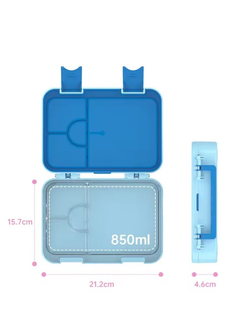 Doodle Kiddo Cars & Trucks Bento Lunch Box for Boys | 4 Compartments, Leak-Proof, BPA-Free | Freezer, Microwave & Dishwasher Safe | 21.2x15.7x4.6 CM - Image 5