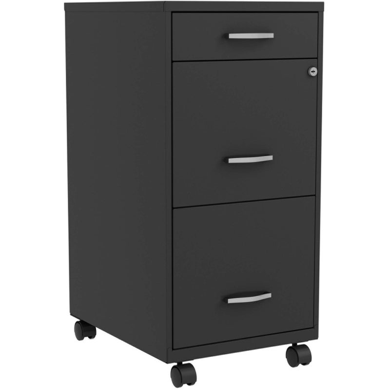 Lorell LYS SOHO BoxFileFile 3Drawer Mobile File Cabinet Black 