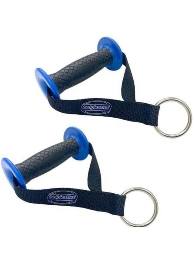 Bodylastics Bodylastics Resistance Band Handles, Ergonomic Gym Handles with Upgraded TPR Waffle Exercise Grips, Strong Handles for Resistance Bands with Nylon Webbing and Welded O-Rings  - Image 1