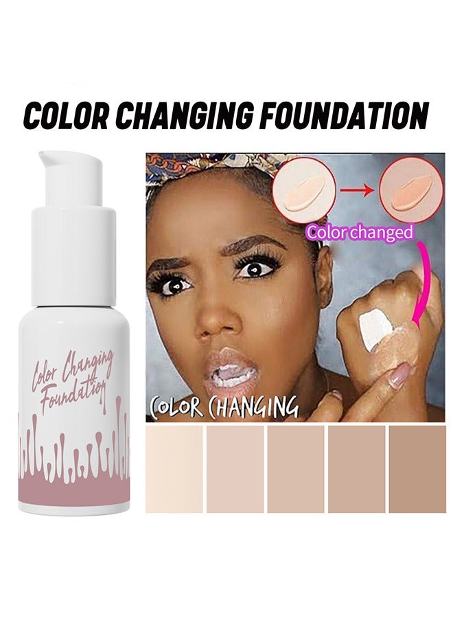 HelloKiss Color Changing Foundation, Moisturizing Concealer Full Coverage Foundation, All Day Flawless Makeup Liquid Foundation, Magic Foundation Cream Base Makeup - Image 3