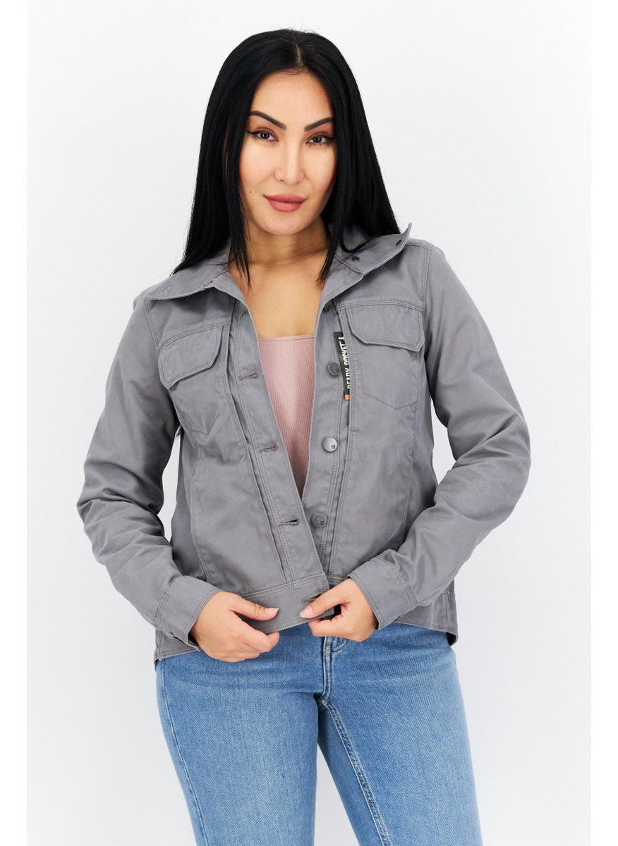 511 Tactical - جاكيت جينز بسيط للنساء، رمادي - Image 1