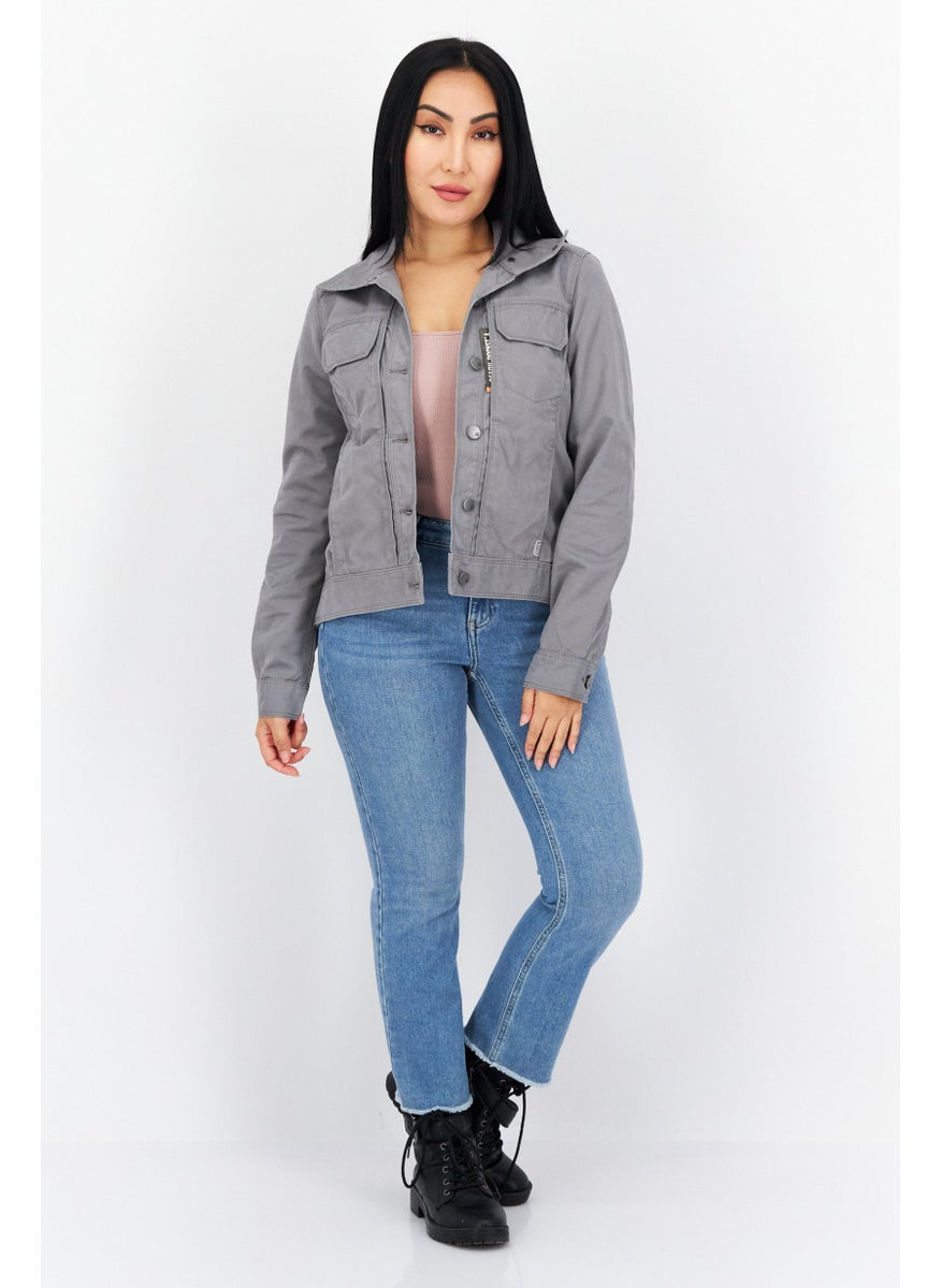 511 Tactical - جاكيت جينز بسيط للنساء، رمادي - Image 1