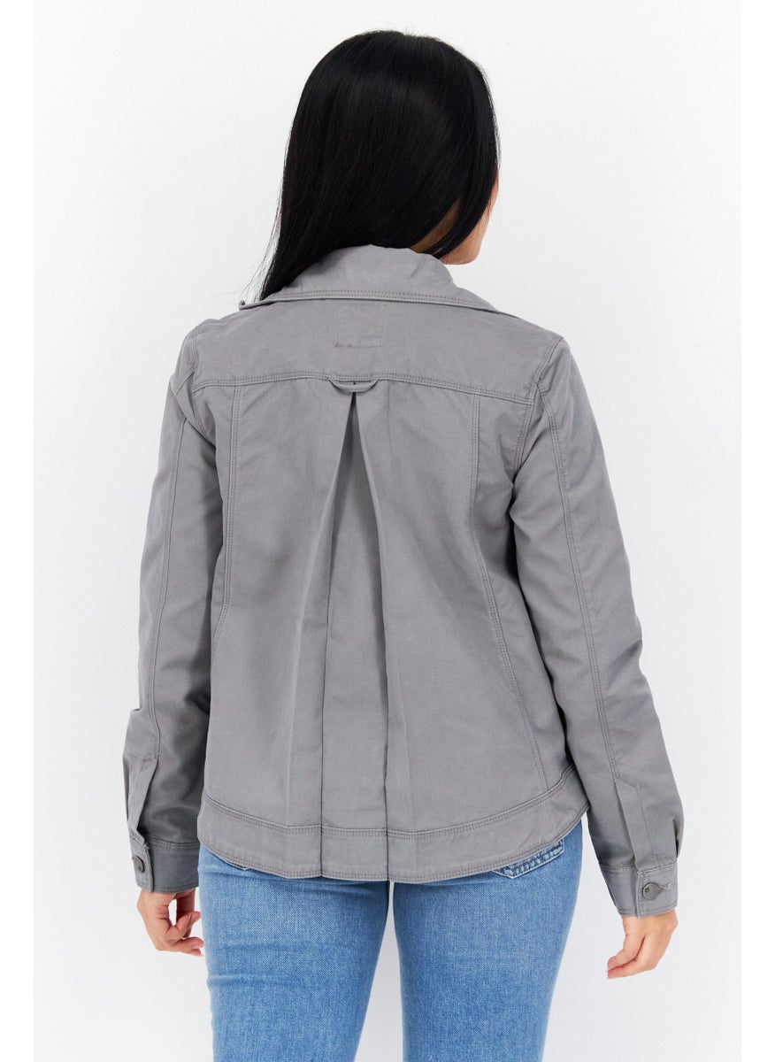 511 Tactical - جاكيت جينز بسيط للنساء، رمادي - Image 1