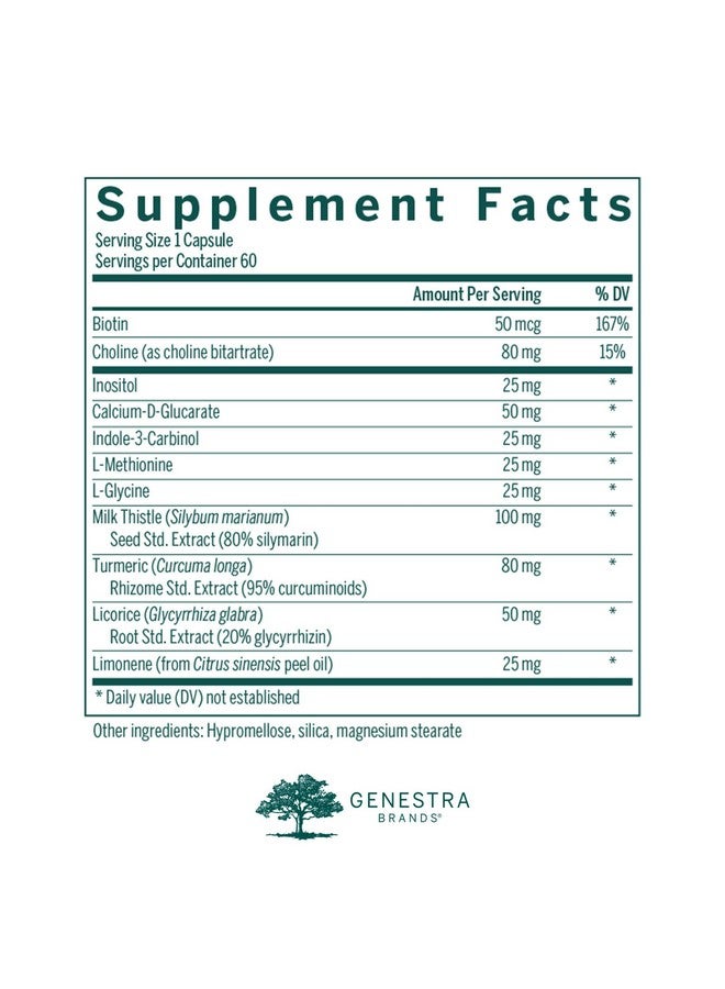 Genestra Brands جينسترا براندز دعم الكبد وإزالة السموم | يدعم وظيفة الكبد الصحية وإزالة السموم | 60 كبسولة - Image 2