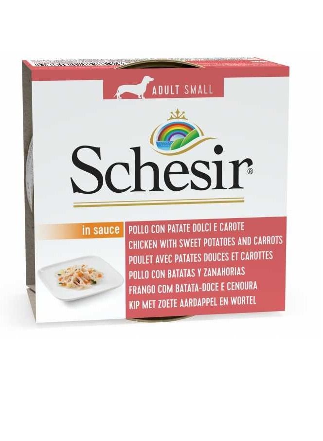 Schesir دجاج مع بطاطس وجزر طعام رطب للكلاب الصغيرة البالغة - Image 1