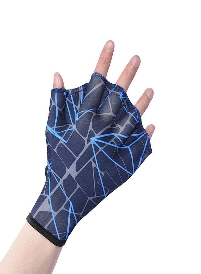 DEPHNES Nylon Swimming Gloves Aquatic Swimming Webbed Gloves Water Training Hand Webbed Hands Webbed Flippers Swim Gear Gloves Fit Aquatic Training Swim Costume Dive Hand Equipment (M) - Image 1