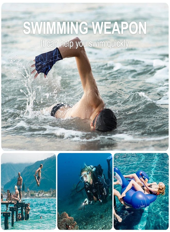DEPHNES Nylon Swimming Gloves Aquatic Swimming Webbed Gloves Water Training Hand Webbed Hands Webbed Flippers Swim Gear Gloves Fit Aquatic Training Swim Costume Dive Hand Equipment (M) - Image 4