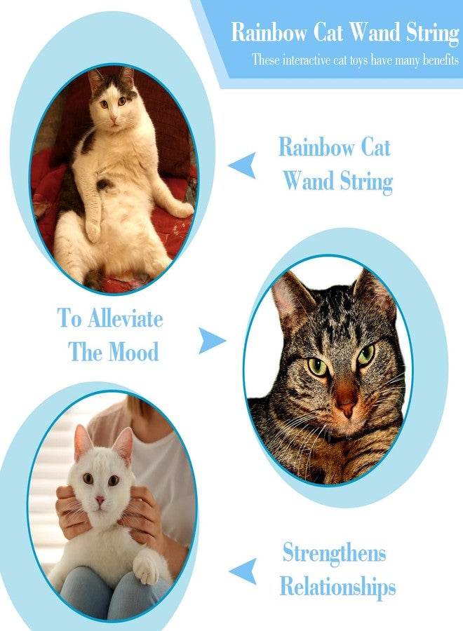 Elegaperma 3 Pcs Cat String Toys, Cat String Colorful with Bell, Strings Toys for Cats Interactive Feather Toy Wand for Cats - Image 4