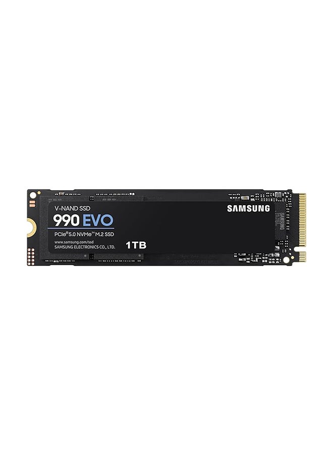 سامسونج 990 EVO NVMe M.2 SSD 1 تيرابايت، PCIe 4.0 x4 / PCIe 5.0 x2، NVMe 2.0 (2280)، قراءة 5000 ميجابايت/ثانية، كتابة 3200 ميجابايت/ثانية، SSD داخلي للألعاب وتحرير الرسومات، MZ-V9E1T0BW - Image 1