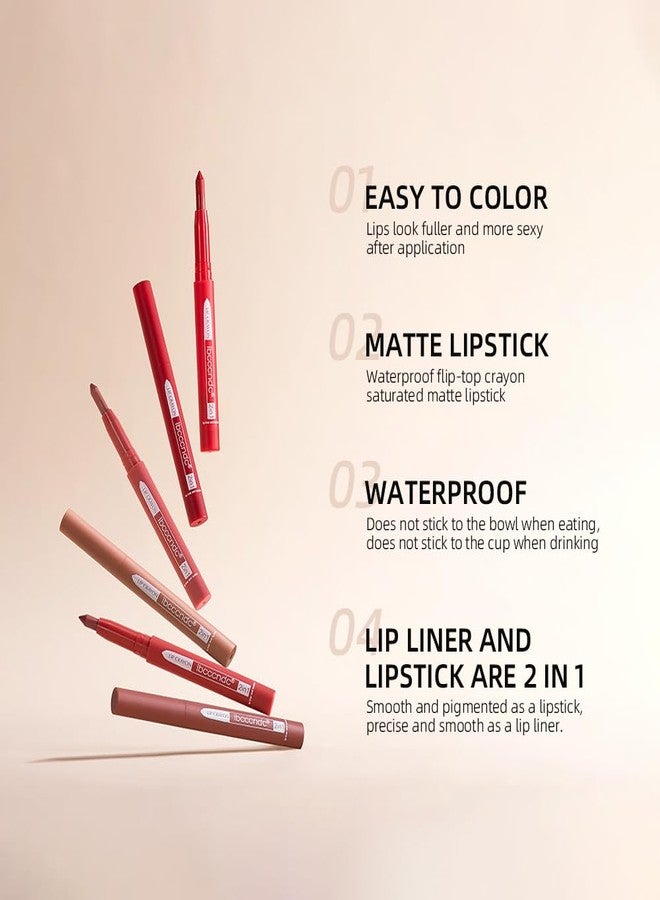 MYUANGO 12 Colors Matte Lip Liner Pencil, Waterproof Lasting Lip Crayon, Natural Vegan Lip Liner Set with Sharpener for Women (04) - Image 4