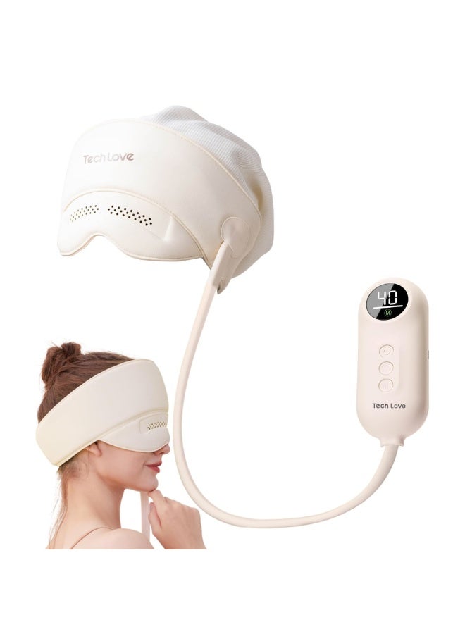 TechLove Head & Eye Massager – 3D Air Pressure & Heating Massage with Finger Simulation, Adjustable Fit, Foldable Design, 1550mAh Battery for Eye Strain, Tension Relief & Sleep Improvement - Image 1
