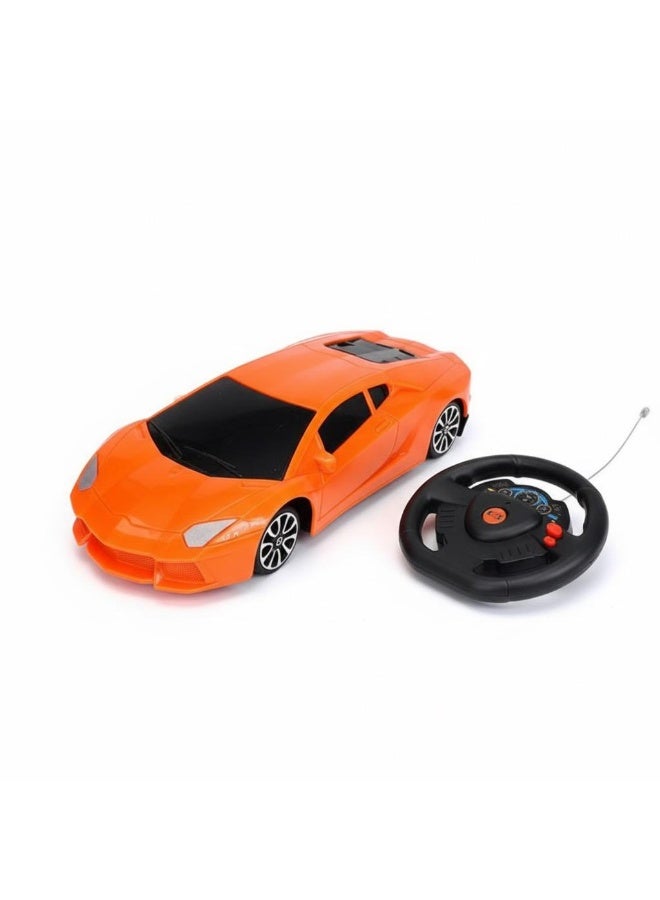 توي لاند سيارة تحكم عن بعد بمقياس 1:20 مع وحدة تحكم في عجلة القيادة - لعبة سباق سرعة 27 ميجا هرتز للأطفال - برتقالي - Image 1