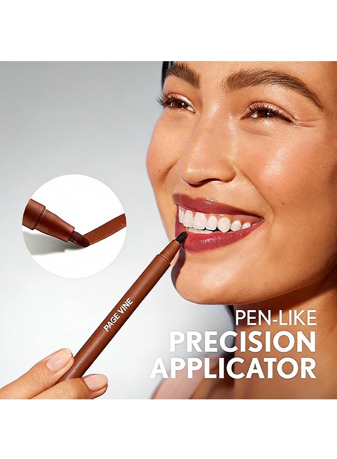 PAGE VINE Lip Contour Stain Lip Tint , Waterproof, Long-Lasting Color Retention, Matte Lip Liner 04#Soft Nude - Image 5