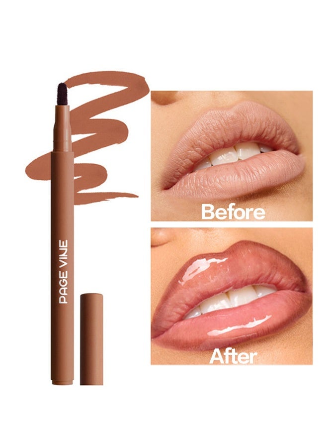 PAGE VINE Lip Contour Stain Lip Tint , Waterproof, Long-Lasting Color Retention, Matte Lip Liner 04#Soft Nude - Image 1