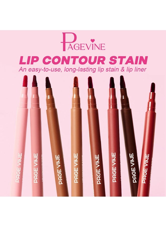 PAGE VINE Lip Contour Stain Lip Tint , Waterproof, Long-Lasting Color Retention, Matte Lip Liner 04#Soft Nude - Image 3