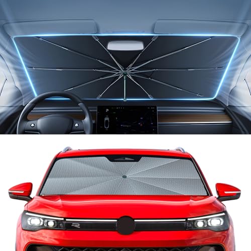 Autorder Windshield Sun Shade Umbrella for 20252026 Volkswagen VW Tiguan AccessoriesUpgraded Ice Crystal MaterialEasy Setup Umbrella Sunshade for Car Windshield100 Sun Blocking - Image 1