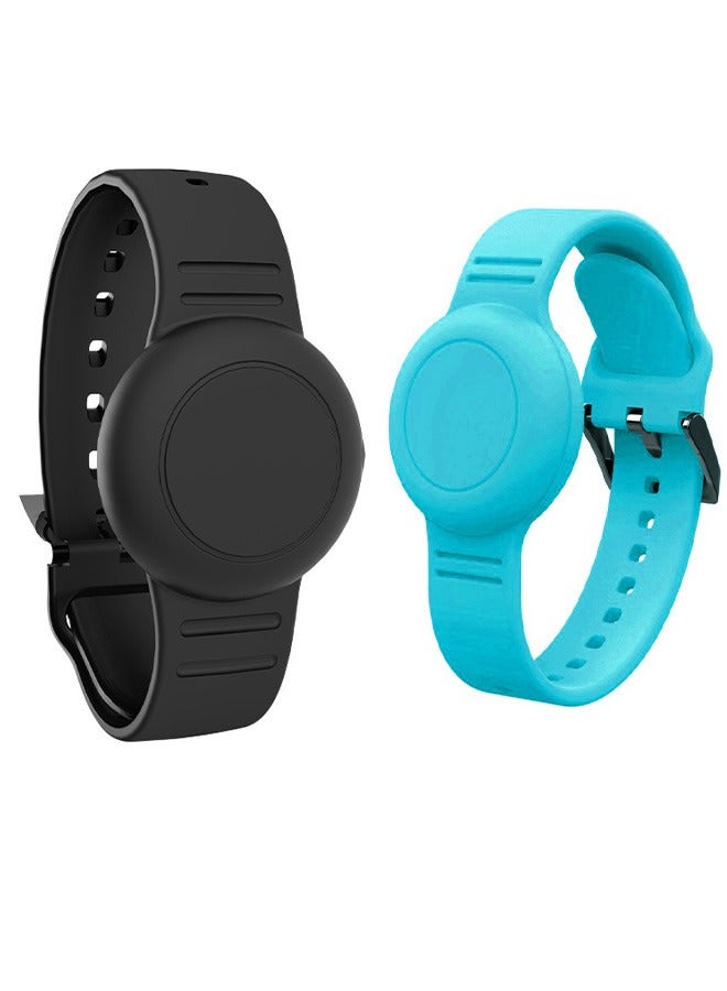 Geustos 2 Pack Airtag Bracelet for Kids Waterproof Silicone Wristband Full Case Cover for Apple Airtag Holder Anti Lost Watch Band Hidden Accessories for Toddler Child Strap - Image 1