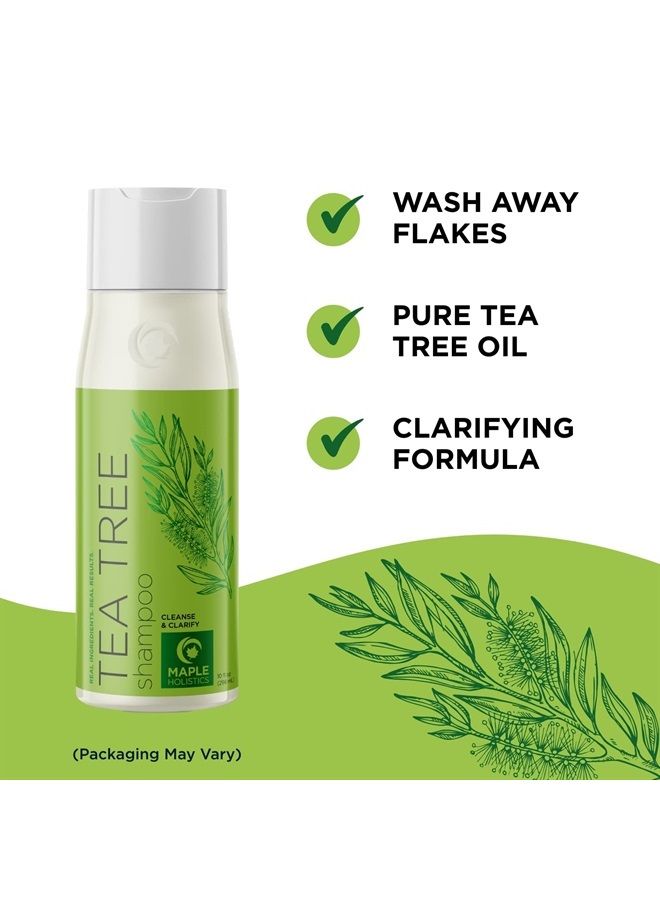 Maple Holistics Tea Tree Shampoo for Men and Women - Invigorating Tea Tree Oil Shampoo Sulfate Free with Rosemary Essential Oil - Refreshing Daily Clarifying Shampoo for Build Up plus Dry or Oily Hair and Scalp Care - Image 3