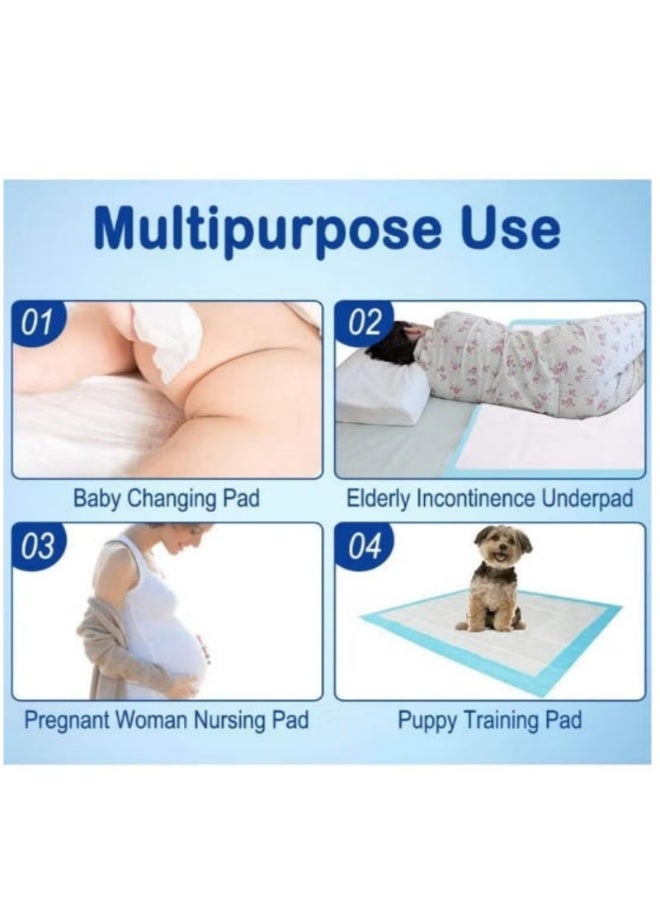 SHENGHUI 40 Pieces 60x60 cm Large Disposable Changing Pad Leak-Proof Underpad Bed Table Protector Mat, Soft Non-Woven Fabric - Image 3