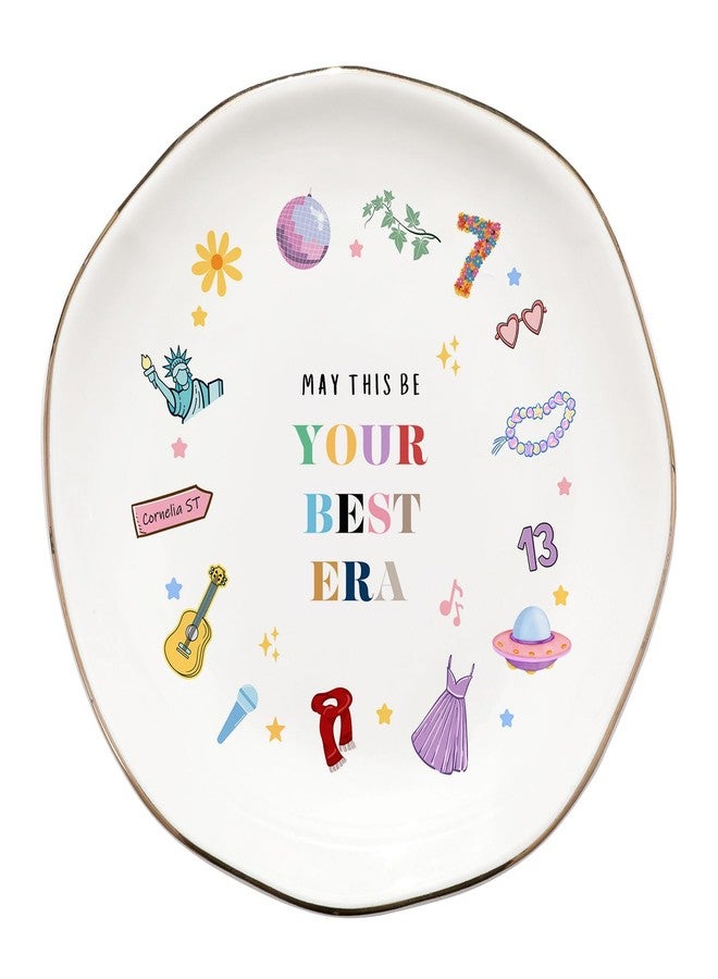 Bzelkry May This Be Your Best Era Ceramic Ring Dish, Jewelry Tray Birthday Christmas Gift for Girls Woman Mom Sisters Friends - Image 1