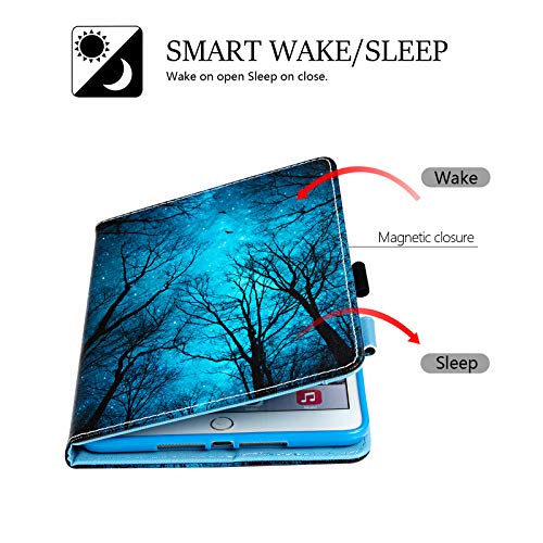Dteck Case for iPad mini 1/2/3/4/5 - Slim Fit Premium PU Leather Multi-Angle View Folio Stand with Auto Wake/Sleep Smart Wallet Cover for iPad mini 1/Mini 2/Mini 3/Mini 4/Mini 5, Forest Night - Image 2