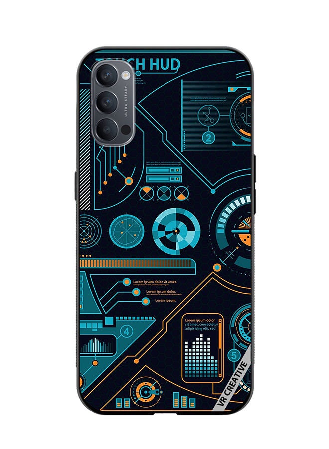 VR CREATIVE Protective Case Cover For Oppo Reno4 Pro 5G Touch Hud Design Multicolour - Image 1