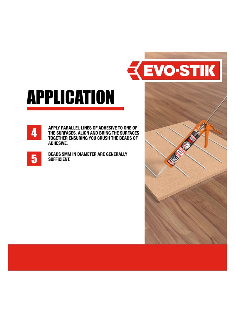 EVO-STIK - Sticks Like Turbo Adhesive, All Weather, Fast Setting, Extreme Temperature & Movement Resistant, White, 290ml - Image 1