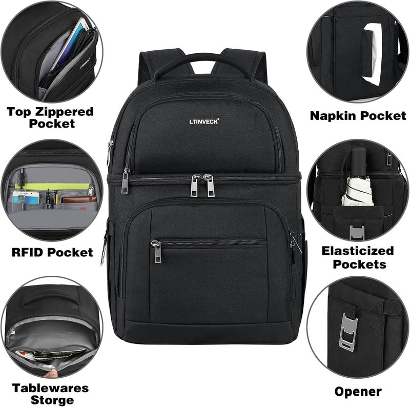 LTINVECK Insulated Cooler Backpack - Leakproof Double Deck Cooler Bag for Men and Women - Image 4