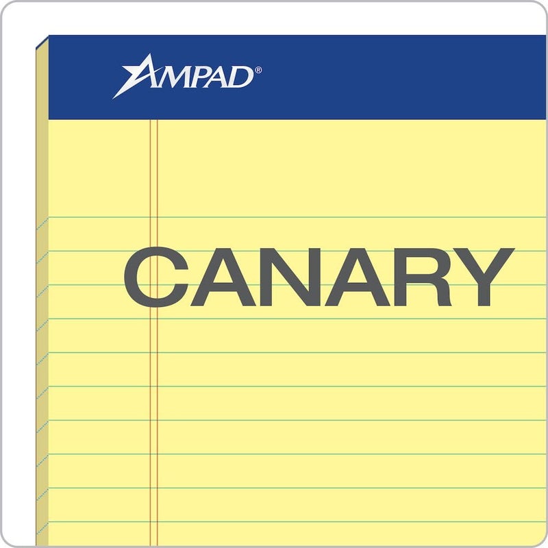 Ampad Perforated Pad, Size 5 x 8, Canary Yellow Paper, Jr. Legal, 50 Sheets Per Pad, 12 Pack (20-264) - Image 2