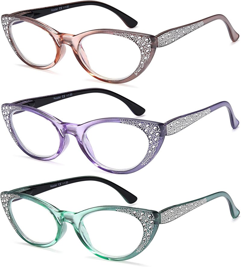 EYEURL 3 قطع نظارات قراءة بعين القطة للنساء… - Image 2