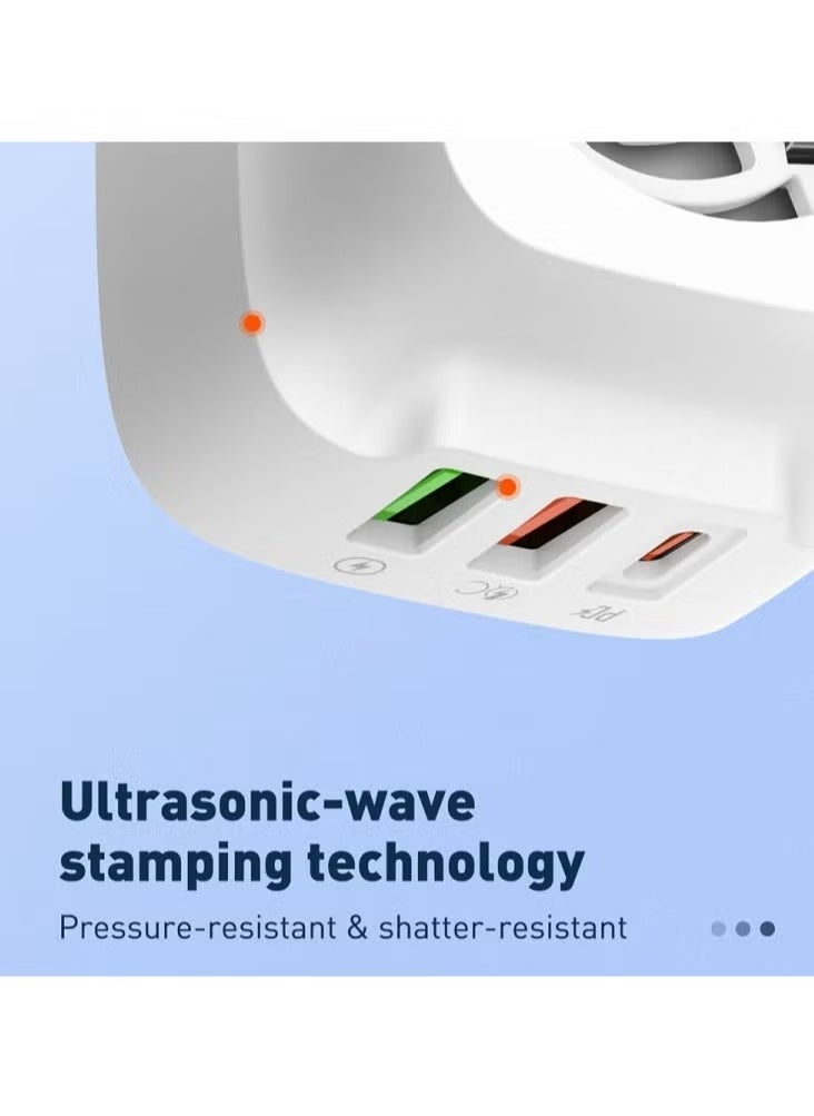 JAJEEK Q334 PD Fast Charger – EU, US, UK Compatible Type-C 2 USB Ports, Multiple Output Adapter, Mobile Phone Travel Wall Charger, Compact & Efficient, White - Image 5
