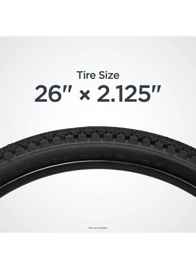 شوين إطار دراجة بديل من Schwinn، مقاس 26 بوصة × 2.125 بوصة، نمط مداس ناعم، حماية من الثقب، يناسب عرض الحافة الداخلية 19 مم - 29 مم، نطاق PSI 40 إلى 65  - Image 5
